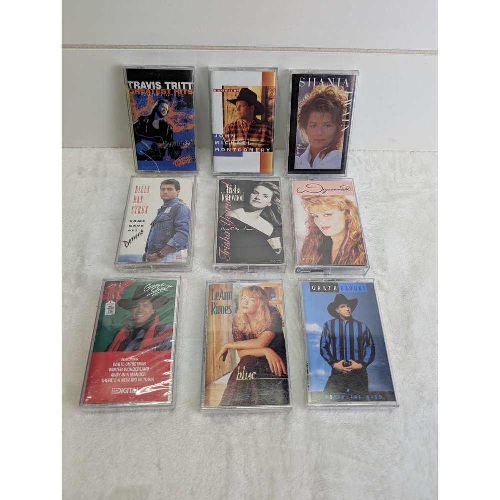 Vintage 90s Country Music Cassette Tape Lot Garth Strait Leann‎ Wynonna Shania